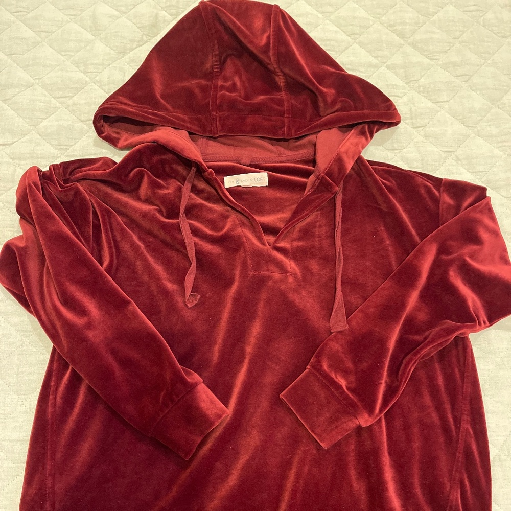 Lou and Grey for Loft hooded shirt
